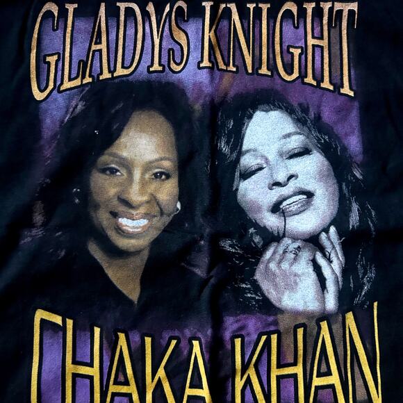 Vintage Chaka Khan Gladys Knight Hollywood Bowl AlStyle Apparel T-shirt Black XL - Picture 2 of 9